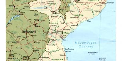 Карта Мазамбік падрабязная карта