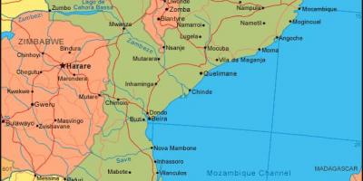 Карта ўзбярэжжа Мазамбіка 